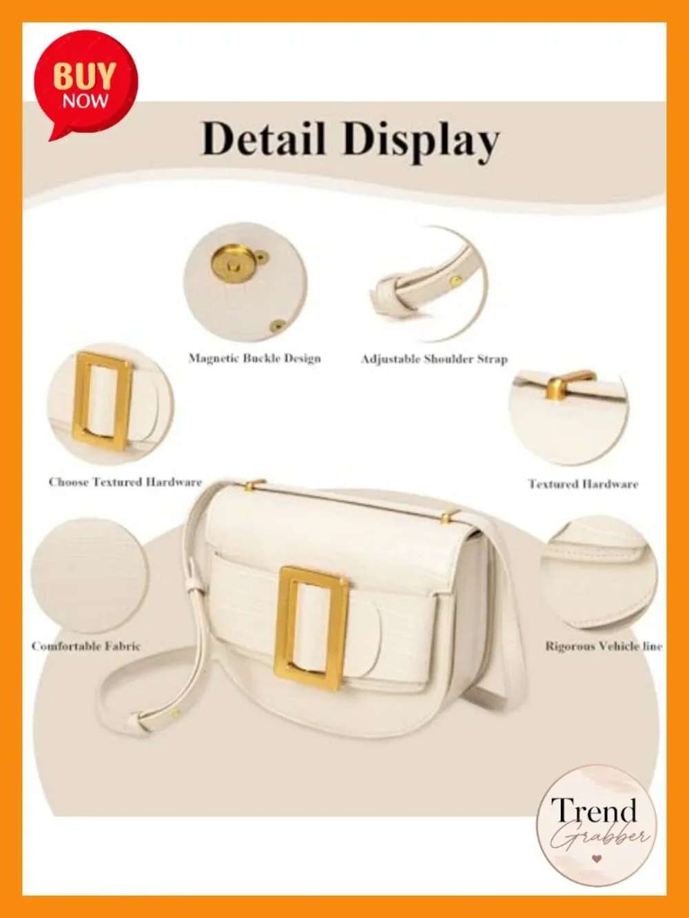 Croc Embossed Saddle Crossbody Bag with Gold Buckle